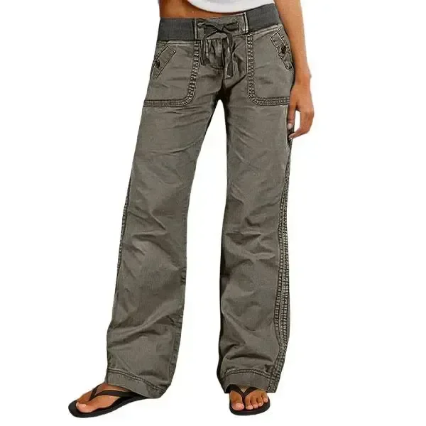 Women's Drawstring Straight-Leg Pants