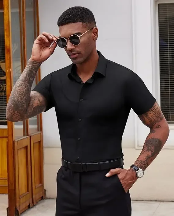 Men's Slim-Fit Short-Sleeve Dress Shirt