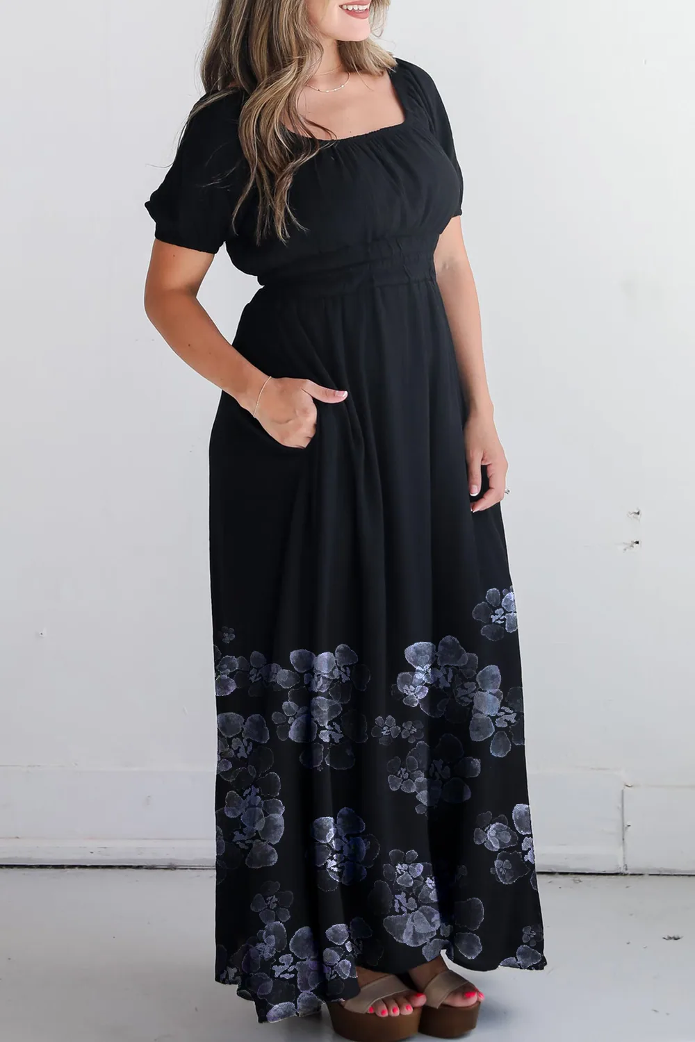 Instinctually Flirty Black Maxi Dress