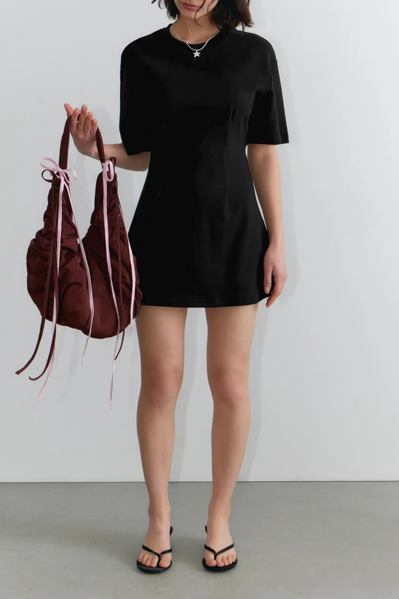 Drop Shoulder Half Sleeve Dress